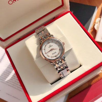 Omega De Ville 27.4MM Cal.1376 6 Real Diamonds Rose Gold Bezel Lady Watch